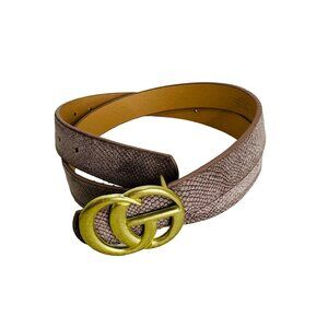 Vintage-Inspired Faux Velvet Belt With Double Ring Buckle Blush New Preppy